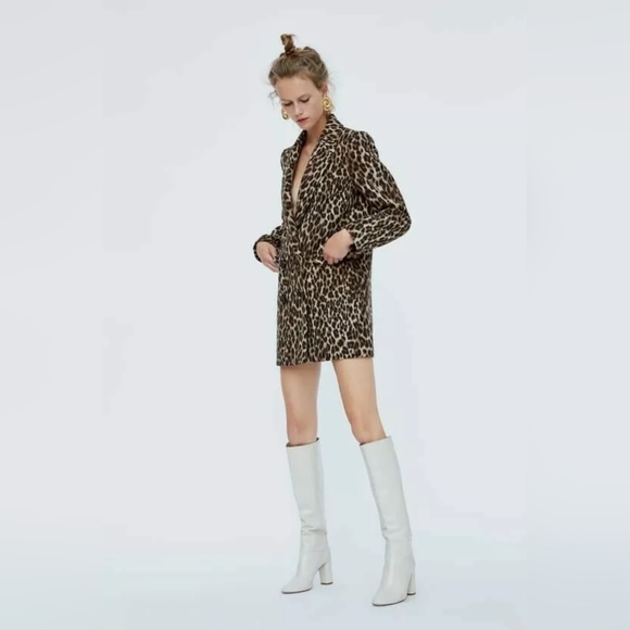 Zara Animal Print Coat - Picture 4 of 13